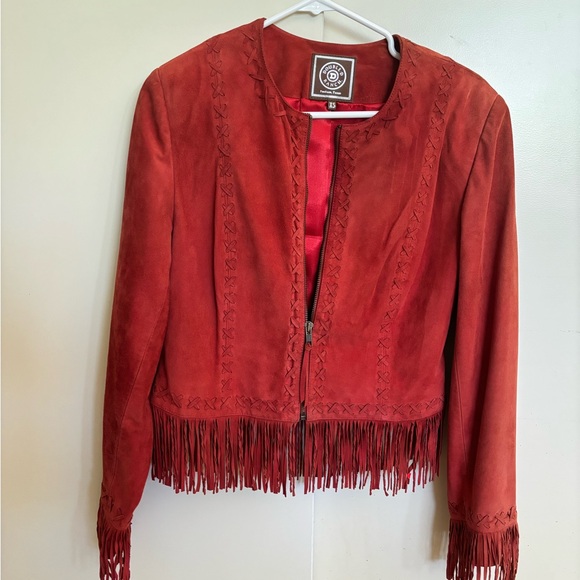 Double D Ranch Jackets & Blazers - Double D Ranch Orange Suede Fringe Jacket